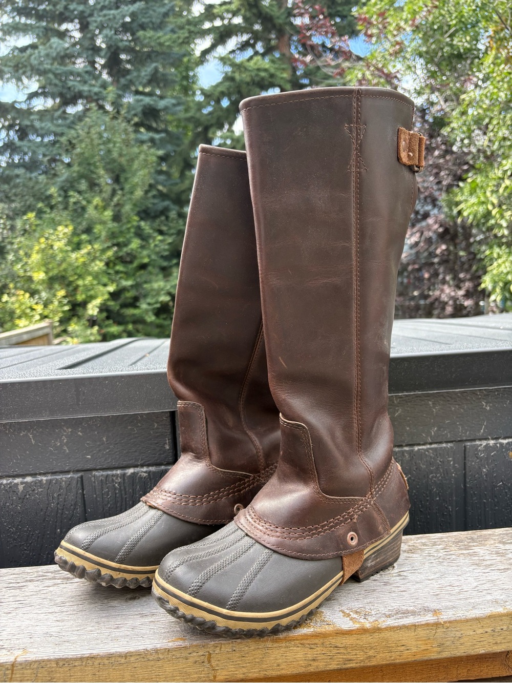 SOREL Slimpack Riding Tall Waterproof Boots Brown 7.5